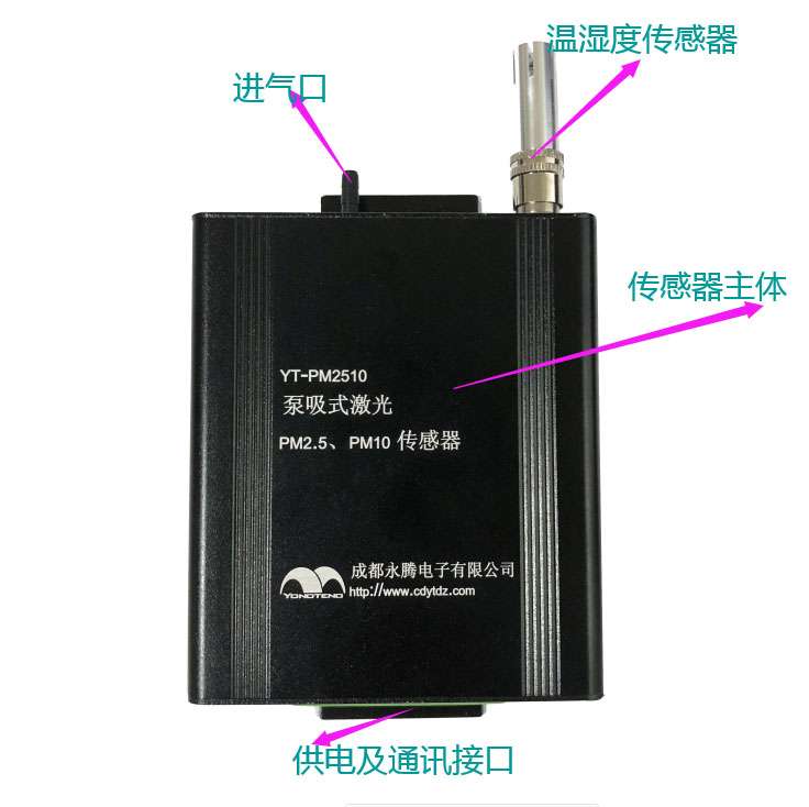 YT-PM2510 泵吸式激光粉塵傳感器|PM2.5/PM10顆粒物傳感器